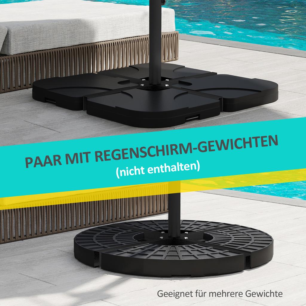 Parasol Base. Cross Base. Weatherproof. 100 X 100 X 75 Cm. Black