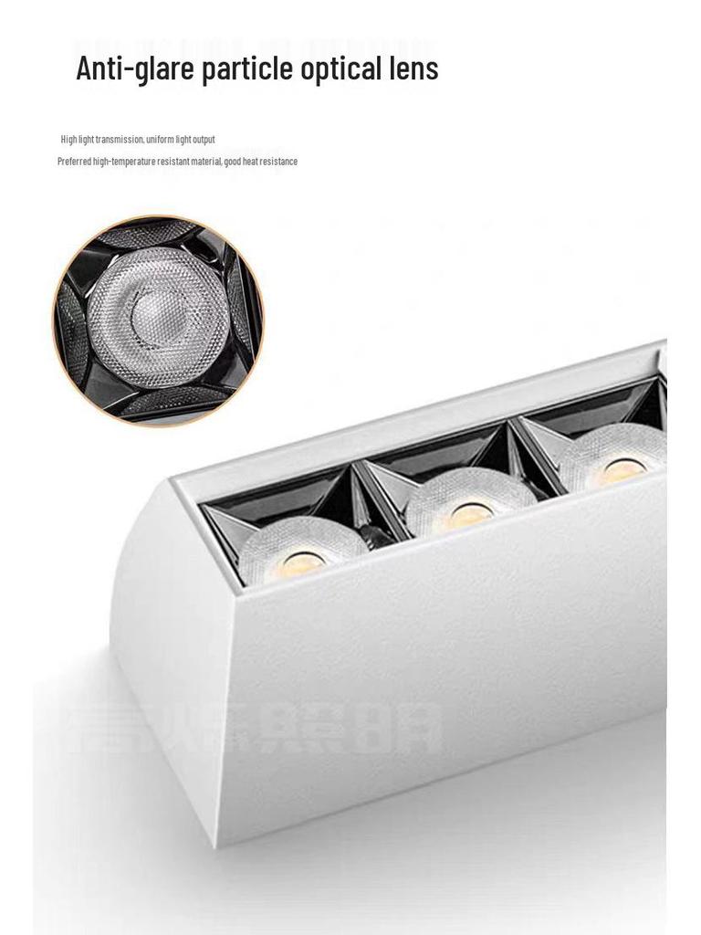 Linear Track Surface-Mounted LED Ceiling Spotlight, 30W, Anti-Glare, 6 Heads for Living Room/Bedroom