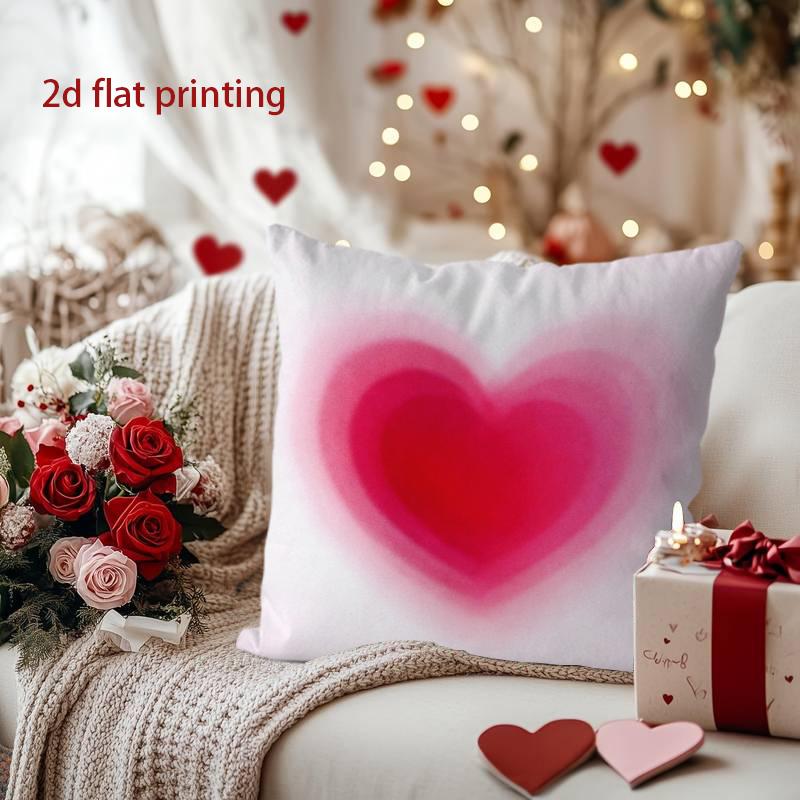 Heart-Shaped Gradient Design Pillow for Cozy Decor Pattern Cushion Cover Suitable for Sofa Bedroom Car Pillow Cover