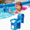 Poolside Drink Holder Adjustable Cup Holder for Pool Chairs and Loungers Durable Plastic Beverage and Beer Can Holder with Clip Attachment