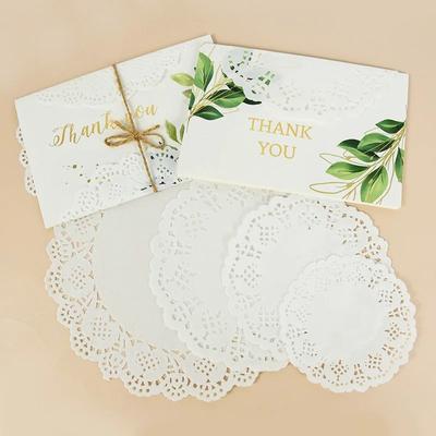 Charmante runde Papier-Spitzendeckchen für Hochzeitskuchen-Platzset 100 Stück Packung
