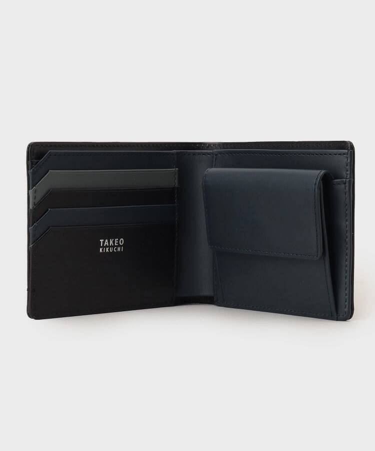 Takeo Kikuchi Embossed Leather Bifold Wallet Black 00 Men's Color-Scheme G8701292, (619) (FREE)