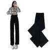 Women's Summer Wide-Leg Drape Pants - Black Straight Trousers