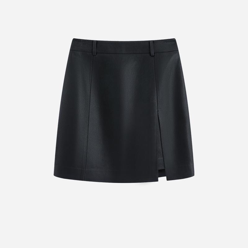 Damen Retro A-Linien Lederrock mit Schlitz - Petite Sommer 2025 Edition