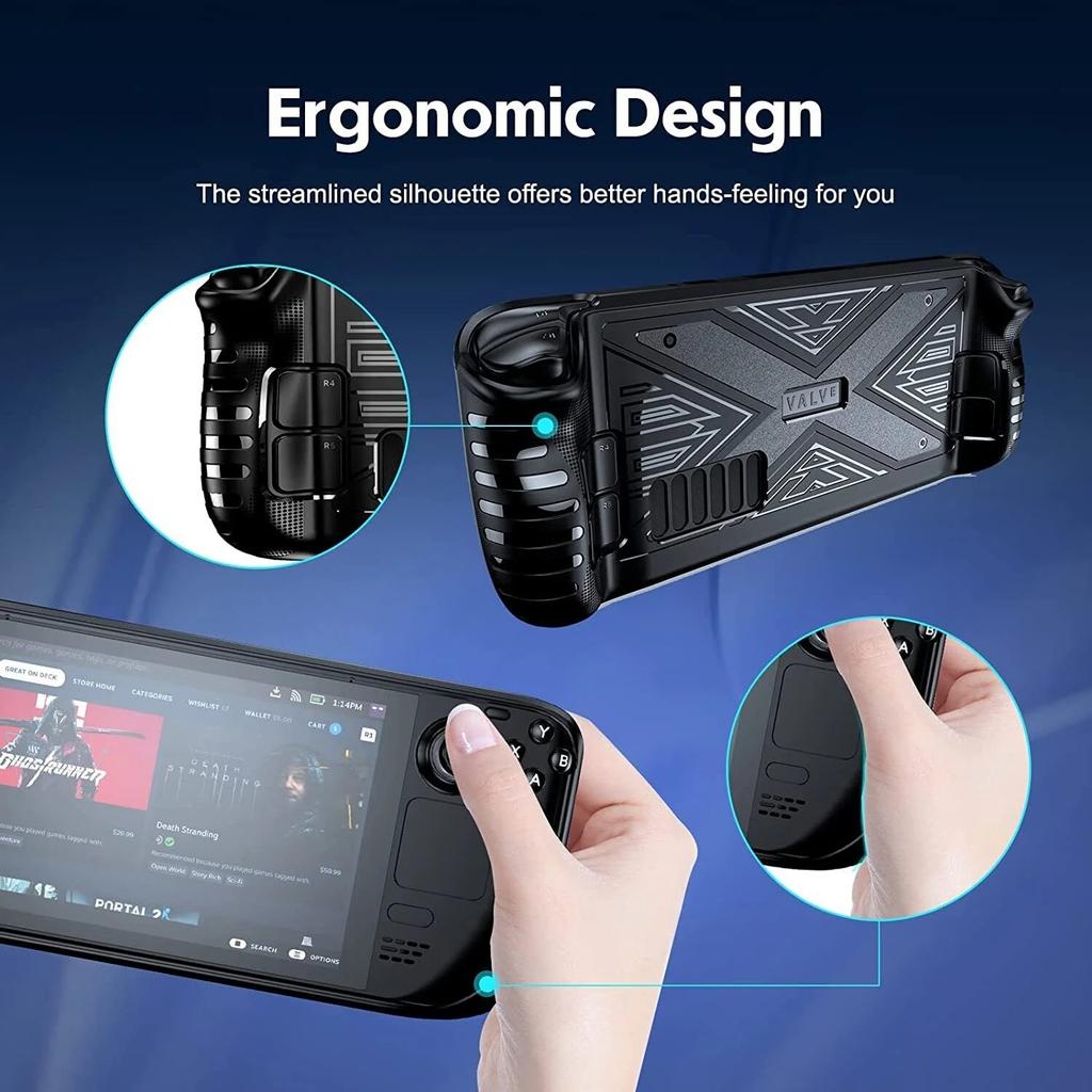 X Textur Steam Deck Schutzhülle Weiche TPU Hülle Stoßdämpfung Kratzfest Schale Kühl Langlebige Haut Ergonomie Rutschfester Griff