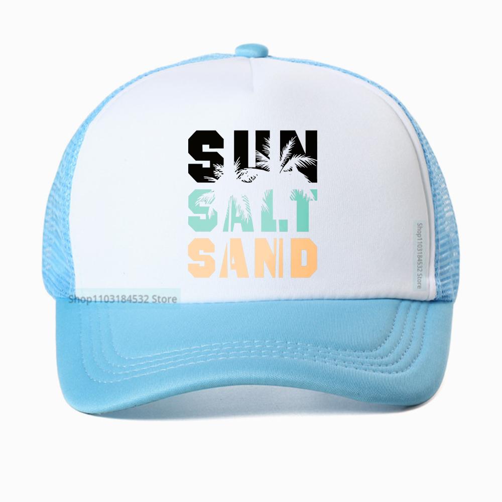 

SUN SALT SAND Letter Print baseball cap fashion Womens Summer Casual sport hat Breathable adjustable mesh trucker hat Adjustable