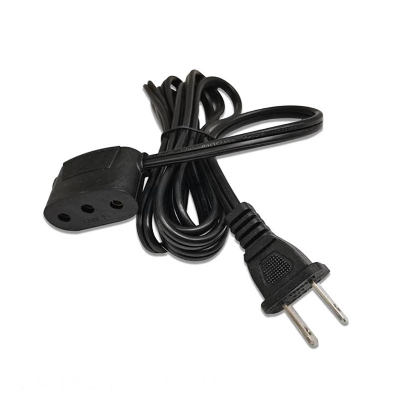 Sewing Machine Replacement Power Cable with 2-Prong Plug, Molded Connector, Black Cord for 15 66 99 201 221 301 Sewing Machine Maintenance