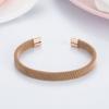 Simple and Stylish Titanium Steel Mesh C Shaped Bracelet Elastic Stainless Steel Trendy Bracelet