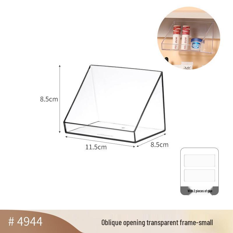 Desktop Transparent Storage Box for Sundries, Cosmetics, Stationery, Tableware with Mirror Cabinet