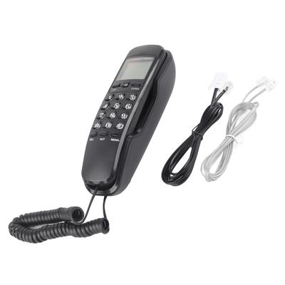 Telefon fix cu fir montat pe perete Reapelare cu un singur clic Reducere zgomot ID apelant Negru Telefon fix