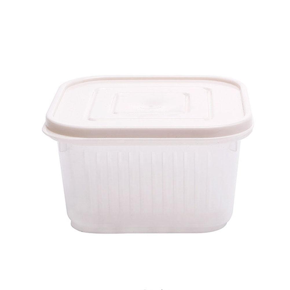 Fruit Crisper Storage Container for Vegetables Kitchen Home Transparent Sealed Design Easy Clean Compact PP Material Drainer