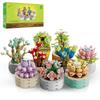 JMBricklayer Flower Succulent Building Block Set for Adults Plant Small Plant Building Flower Bonsai Model for and Office Floral Gift Idea for Girls