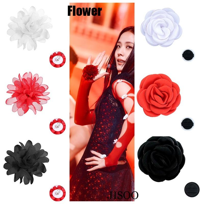 Jisoo Style Handmade Rose Ring Flower For Dance Performance And Parties