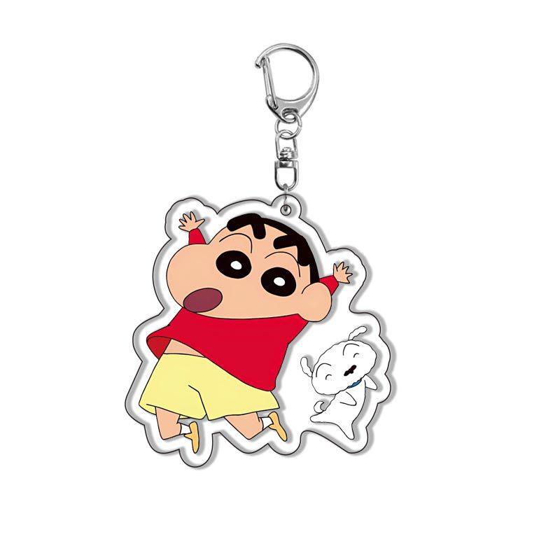 Crayon Shin-chan Acrylic Double Sided Keychain Shinnosuke Nohara Misae Nohara Cartoon Charm Anime Peripherals Cute Cartoon