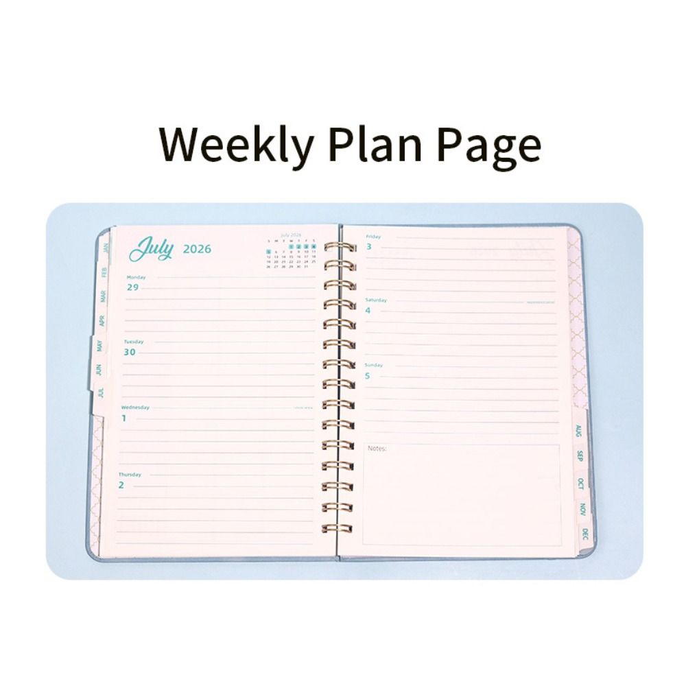 PU Leather Cover Coil Schedules Notebooks A5 Daily Notebook Daily Planner Notepad  Record