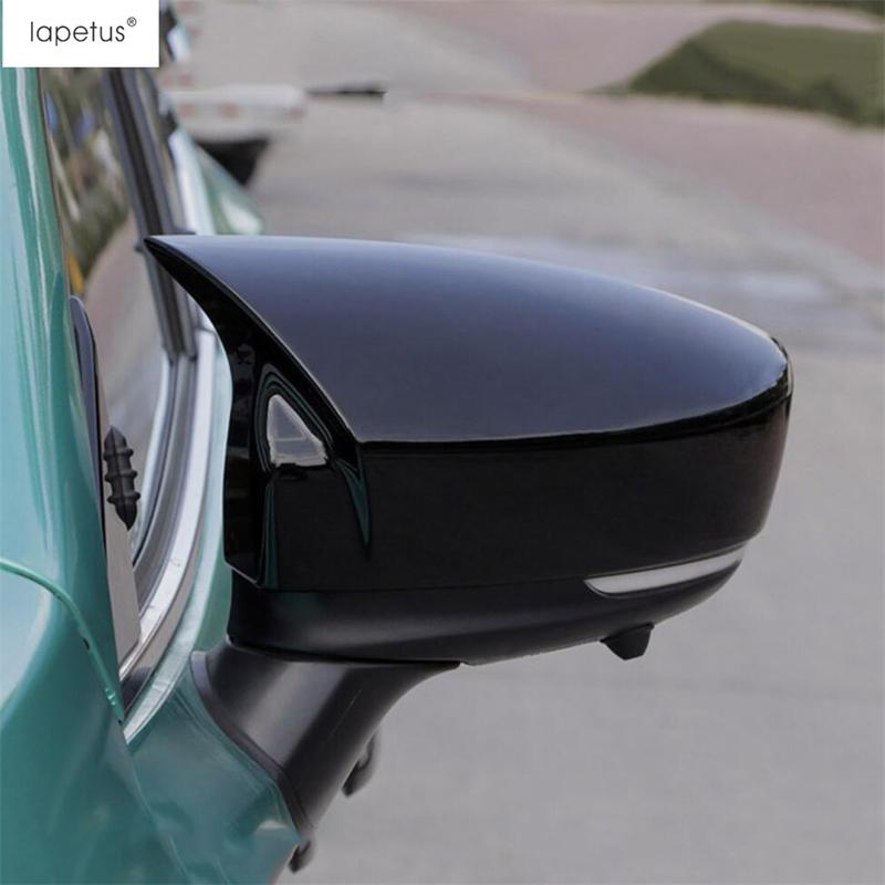 2 Stück Auto-Rückspiegelkappe Schale Schutzabdeckung Verkleidung Für Mazda 3 2017 2018 Schwarz / Karbonfaser-Stil Außenzubehör