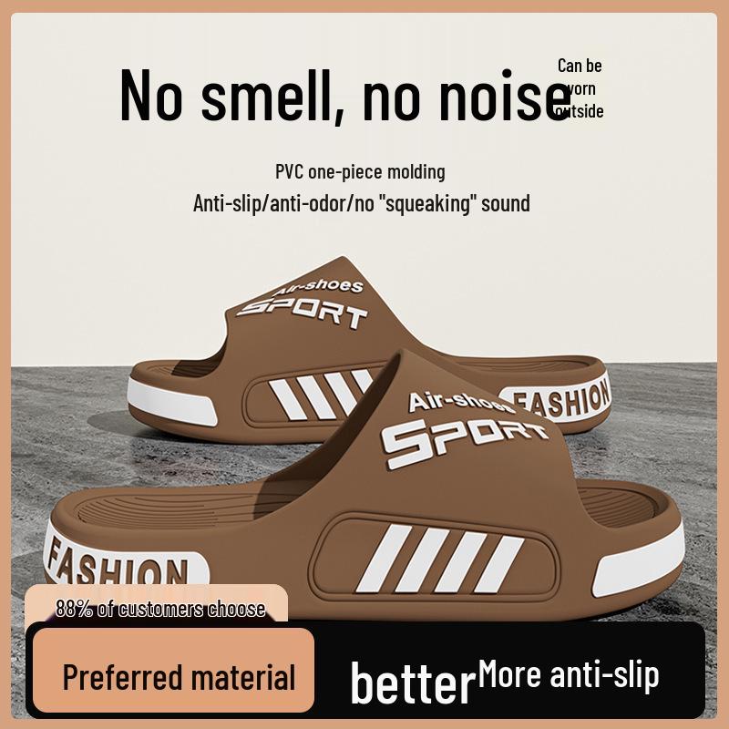 Summer Men's Non-Slip Slippers - Thick Sole Casual Plus Size Sandals for Wide Feet