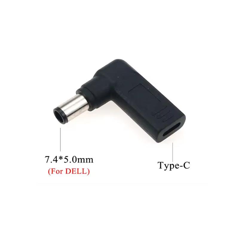 TypeC Female To Dc Laptop Power Adapter Connector Elbow Plug Compatible With For Lenovo Asus Hp Dell Acer - Charging Accessories