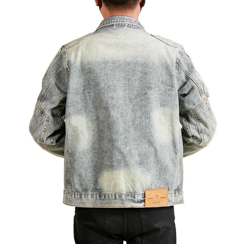 Old-made Washing Denim Jacket Men's New Trendy and Handsome Work Clothes Loose Jacket