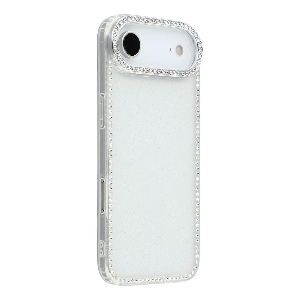 For iPhone 17 Air Case Rhinestone Edge Glitter Back TPU+PC IMD Phone Cover