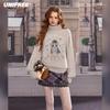 Women's Vintage Cartoon Print Pullover Knit Sweater