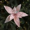 Sequin Mesh Christmas Artificial Flowers 25cm Poinsettia Flower  Festive Decoration