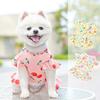 Flower Pattern Ice Silk Dog Clothes Adjustable Pet Flying Sleeve Skirt  Outdoor Activities