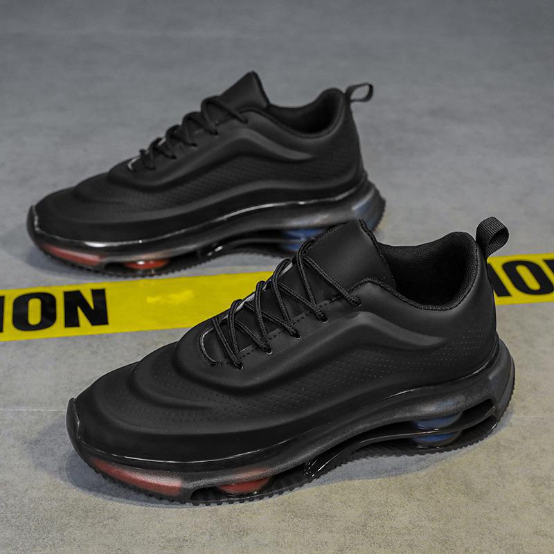 

Мужская обувь осень и зима 2025 новая корейская версия тренд досуг спорт молодежная взрывная толстая подошва амортизирующая универсальная модная обувь 44 чёрный