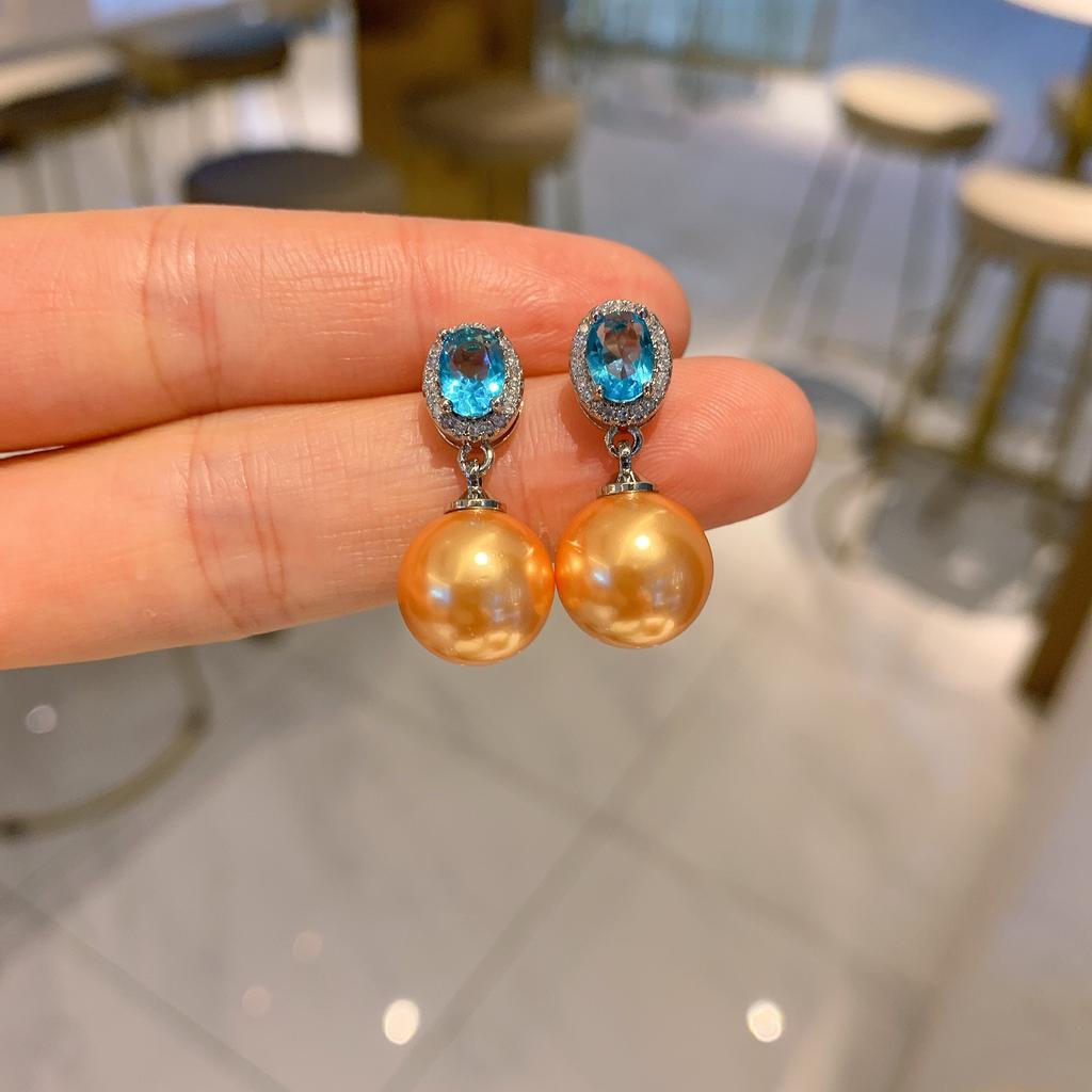 Huayei Jewelry Tiktok New Pearl Stud Pearl Inlaid Gemstone Pearl