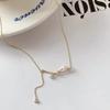 Cross Pearl Necklace Y-Shaped Pendant Chain Adjustable Length Delicate Design Lightweight Jewelry for Women and Girls Silver Tone