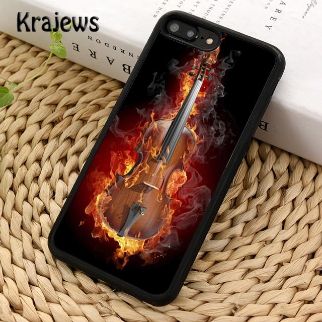 Krajews Elegant Wood Cello Violin Soft Phone Case Cover For iPhone 17 Air 16 15 14 Plus 11 12 13 Pro Max Coque Fundas