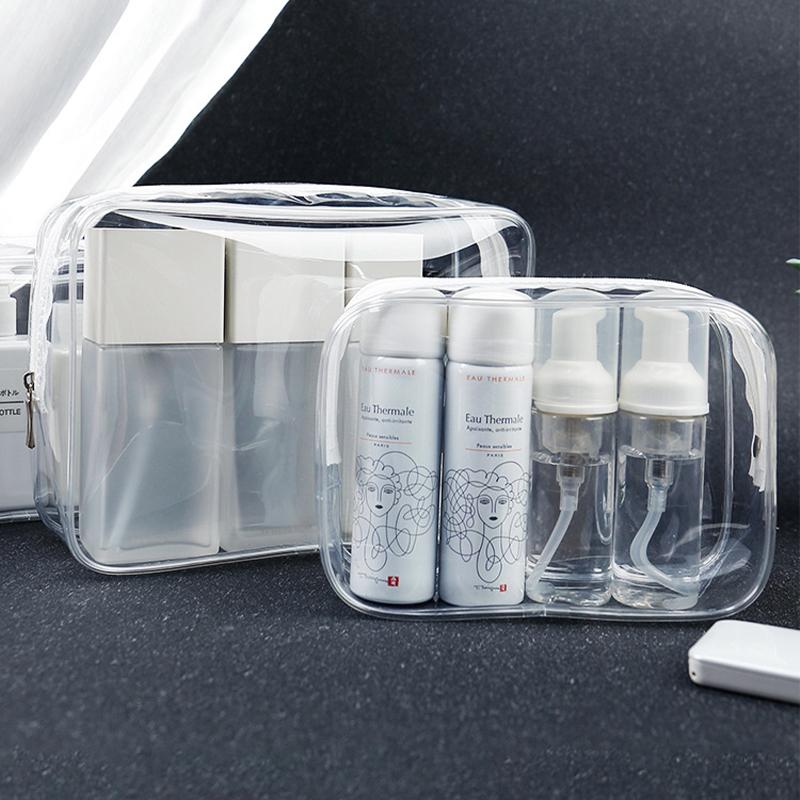 1Pc Women Travel Clear Makeup Bag Organizer Transparent Pvc Cosmetic Bags Beauty Toiletry Make Up Pouch Wash Storage Bags Pouch