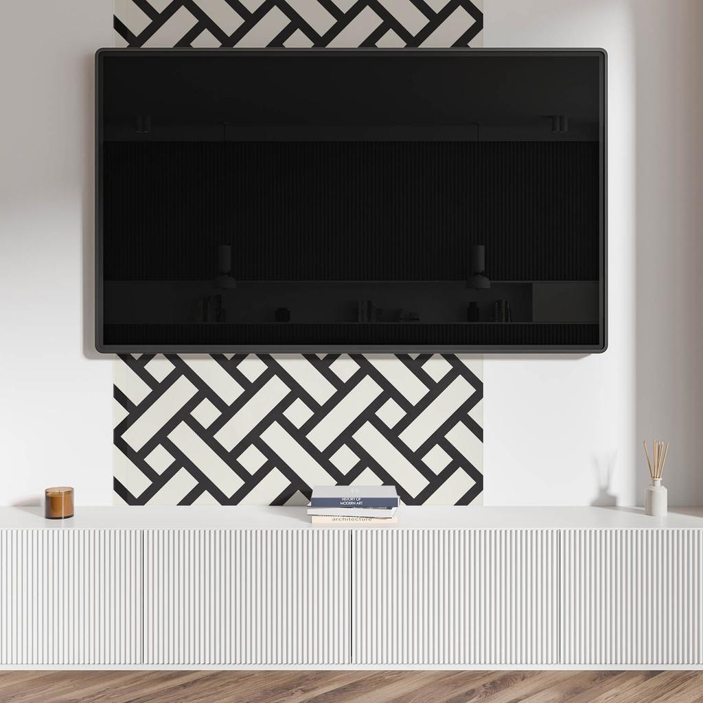 Naklejany Panel Pcv Z Motywem Idealny Do Przedpokoju 100X50 Cm Spleciony Wzór Geometryczny