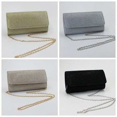 Bolso de Mano de Lujo Clutch con Cadena Brillante Bolso de Cena Bolso de Hombro Portátil para Mujer