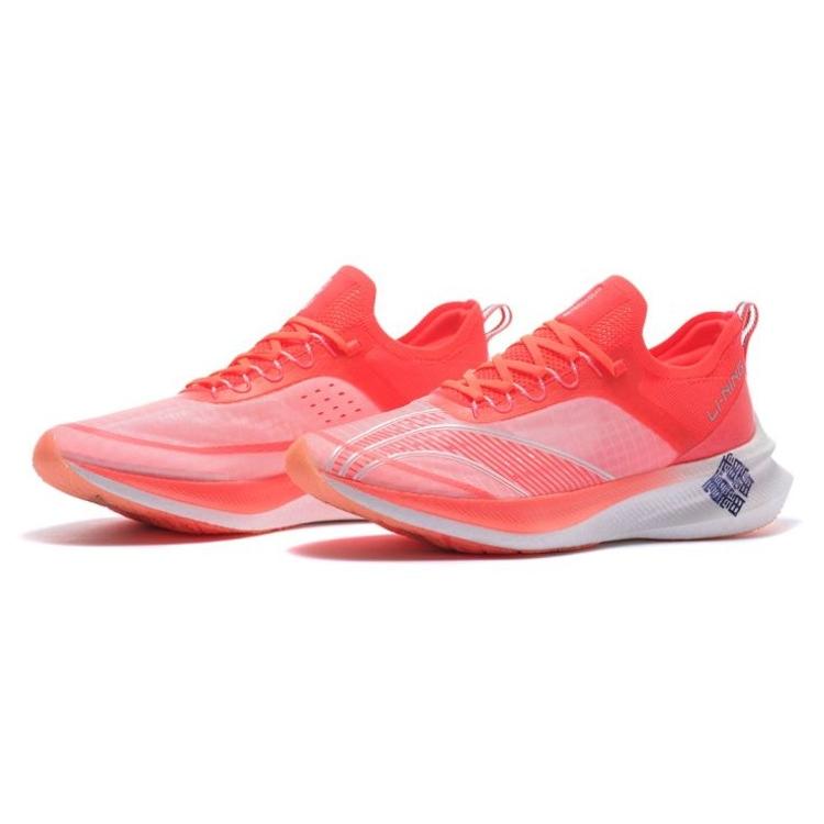 New LiNing Feidian Challenger Cushioning Anti Slip And Wear Resistant Low Top Running Shoes Women's Fluorescent Fruit Red ARMS014-1