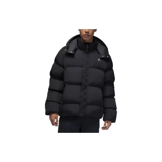 Jordan Essentials Statement Solid-color LogoDecal Sporty Casual Hooded Warm Cotton-padded Jacket DQ8105-010 Men's Sizes