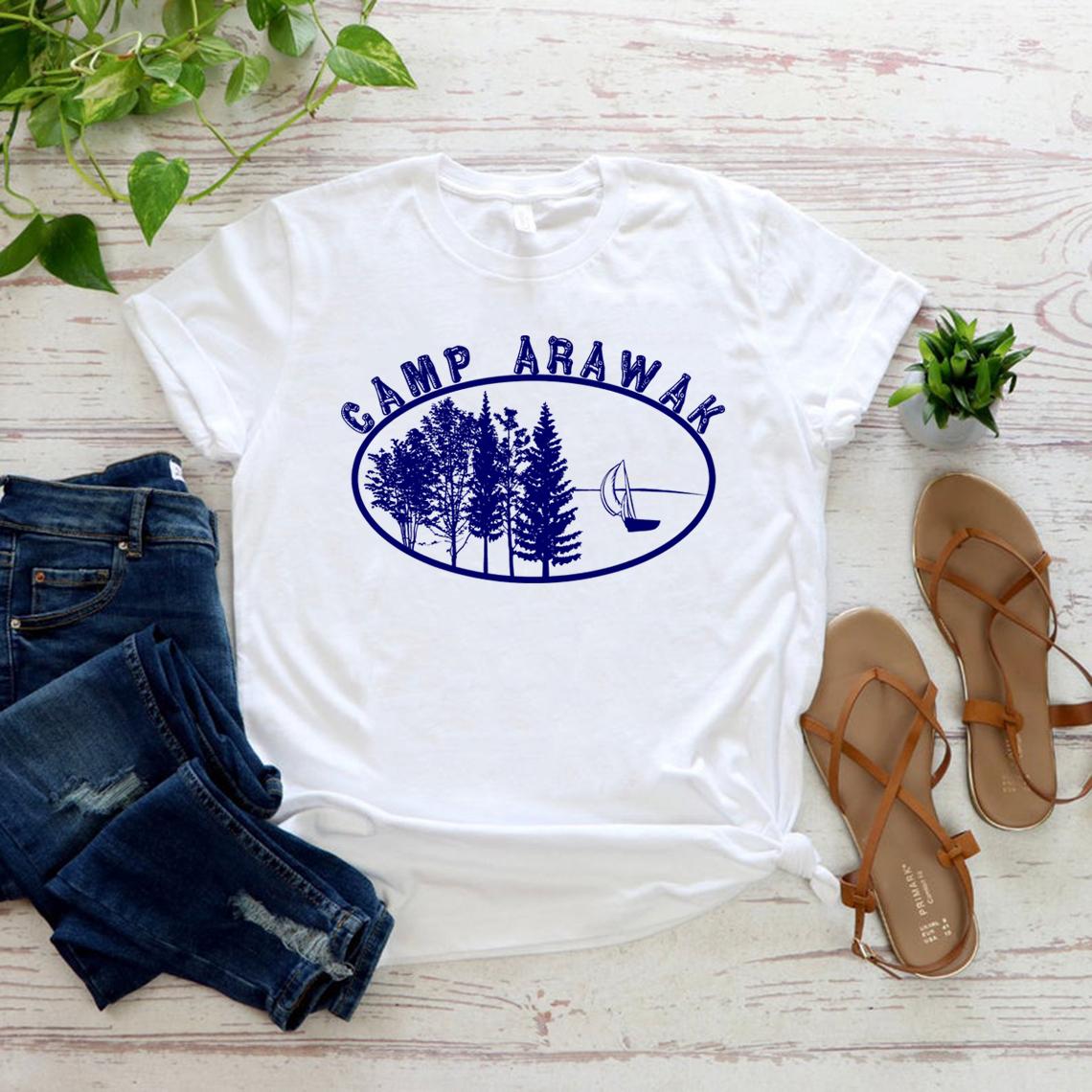 Camp Arawak T Shirt Sleepaway Camp Shirt 80s Halloween Costume Horror Movie Tshirts Women T Shirts Short Sleeve Casual Tops Tee S