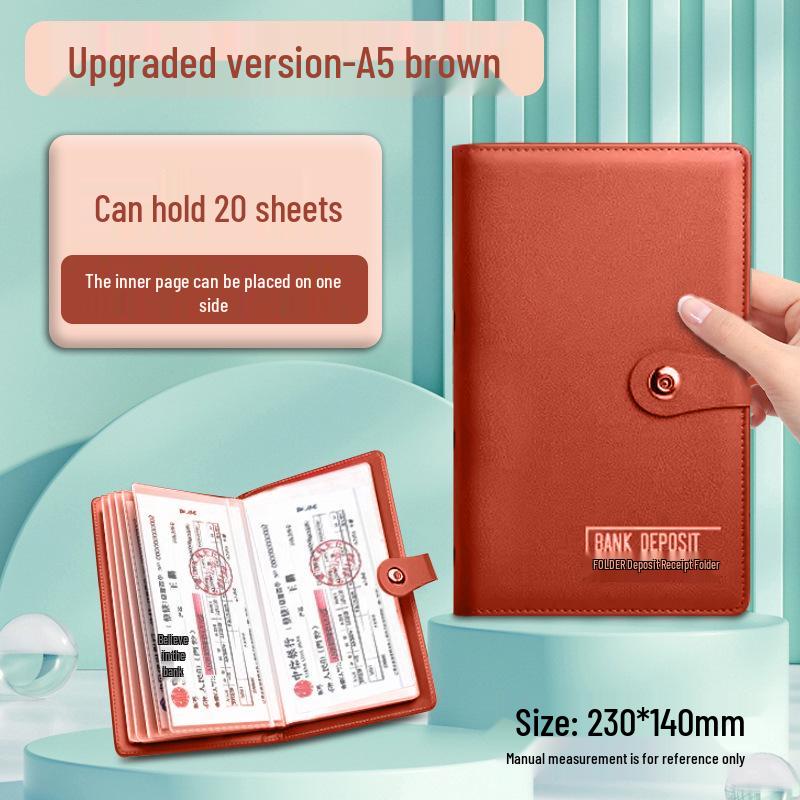 Multifunctional Large Deposit Certificate and Money Holder Clip for Bank Use