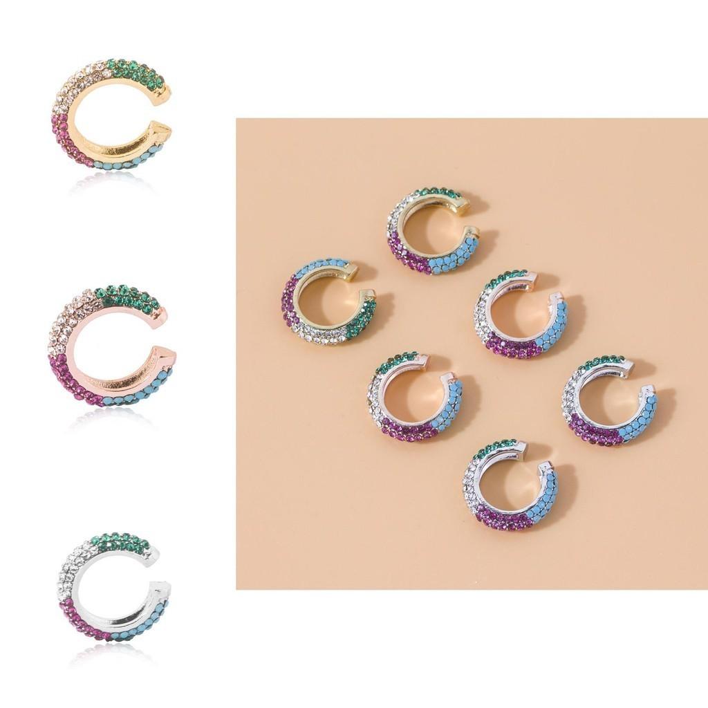 Colorful Geometric Chic Rhinestone Earrings Alloy Plated Fashion Accessories