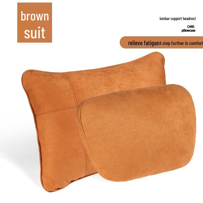 Suede Lumbar Pillow for Maybach: Headrest Cushion and Neck Support.