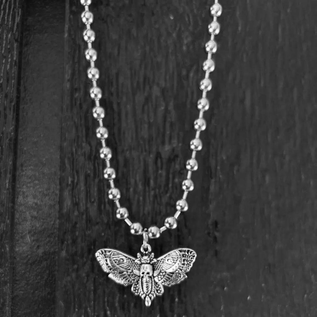 Gothic Eagle Moth Necklace - Butterfly Jewelry