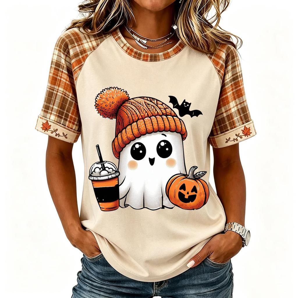Women's Short Sleeve Raglan T-Shirt Round Neck Letter Print Casual Tee