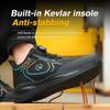 Moda impermeável superior homens sapatos de segurança botão girado biqueira de aço tênis anti-facada anti-esmagamento sapatos de trabalho homem botas de segurança de trabalho luz