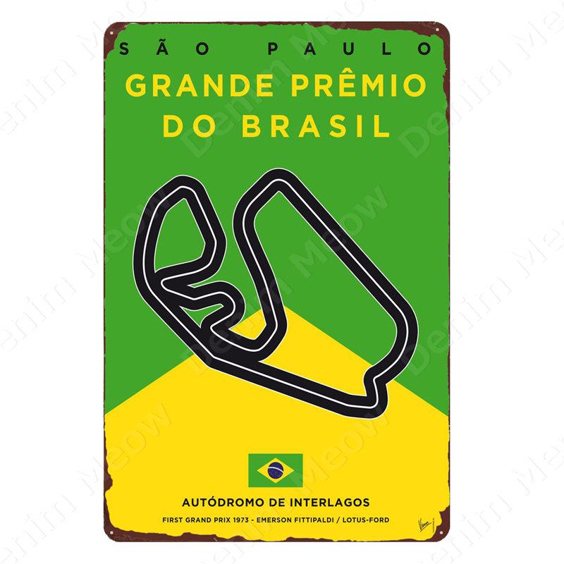 Vintage F1 Championship Metal Tin Sign, Racing Track Poster, Bar Cafe Club Wall Decoration, Grand Prix Circuit Iron Plaque,ZSS84