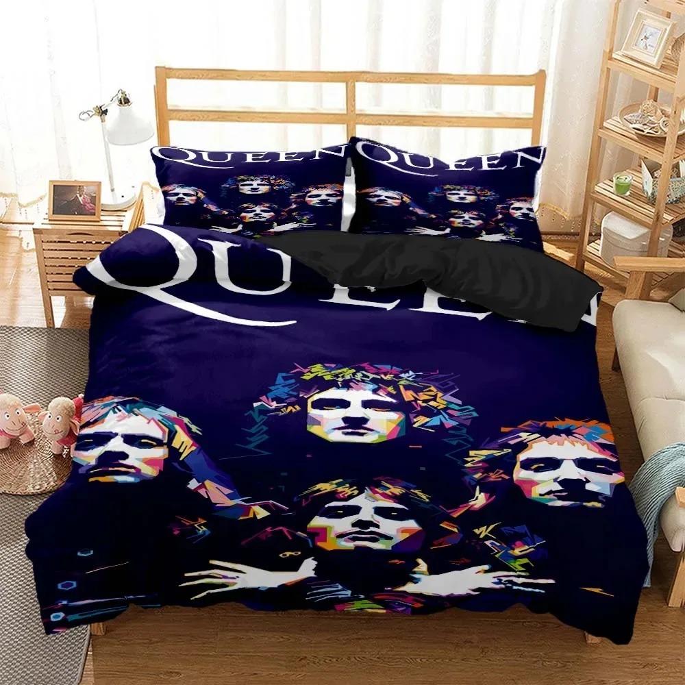 Königin Rockband Digital Printed Bedding for Boys Queen Bedding Set Soft and Comfortable Customized King Size Bedding Set