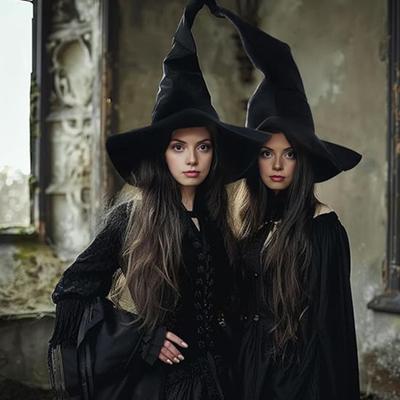 Witch Hat Velvet Surface Festive Ambience Enhancer Stage Show Witch Hat Versatile Accessory Halloween Decor