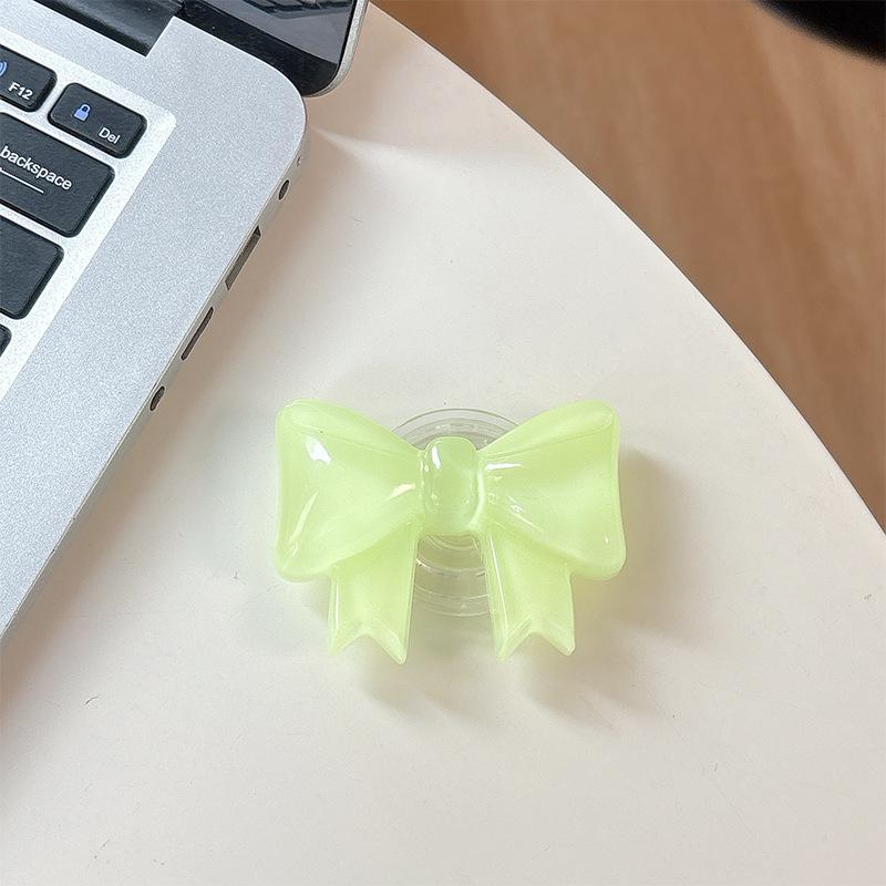 Solid Color Bow Mobile Phone Airbag Bracket Paste Retractable Ring Girl Desktop Drama Support