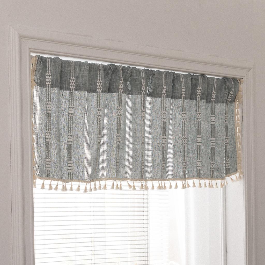 Hot Sale European Simple Kitchen Coffee Curtain Finished Piercing Rod Small Curtain Short Curtain Half Curtain