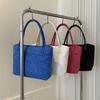 Gas große Kapazität Cord einfarbig Streifen Samt einfarbig neue Mode lässig tragbar Schulter Achsel Damen Tasche