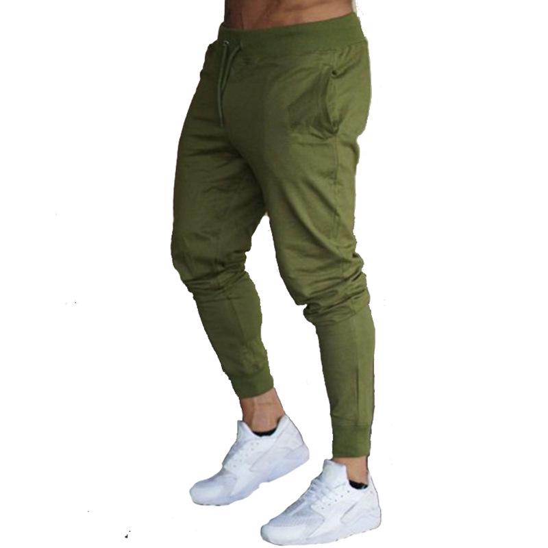 Men's Slim-Fit Cuffed Running Pants - Solid Color, Lightweight Fitness & Casual Wear for Spring & Autumn